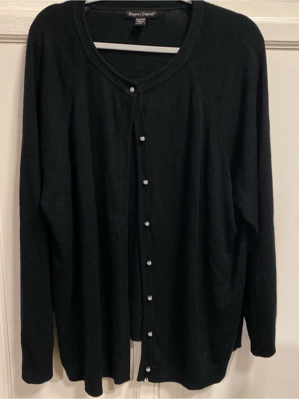 Designers Originals Black Cardigan with Pearl-Style Buttons